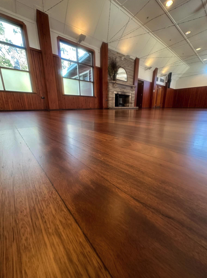 A clean, shiny heritage floor after a polishing service.